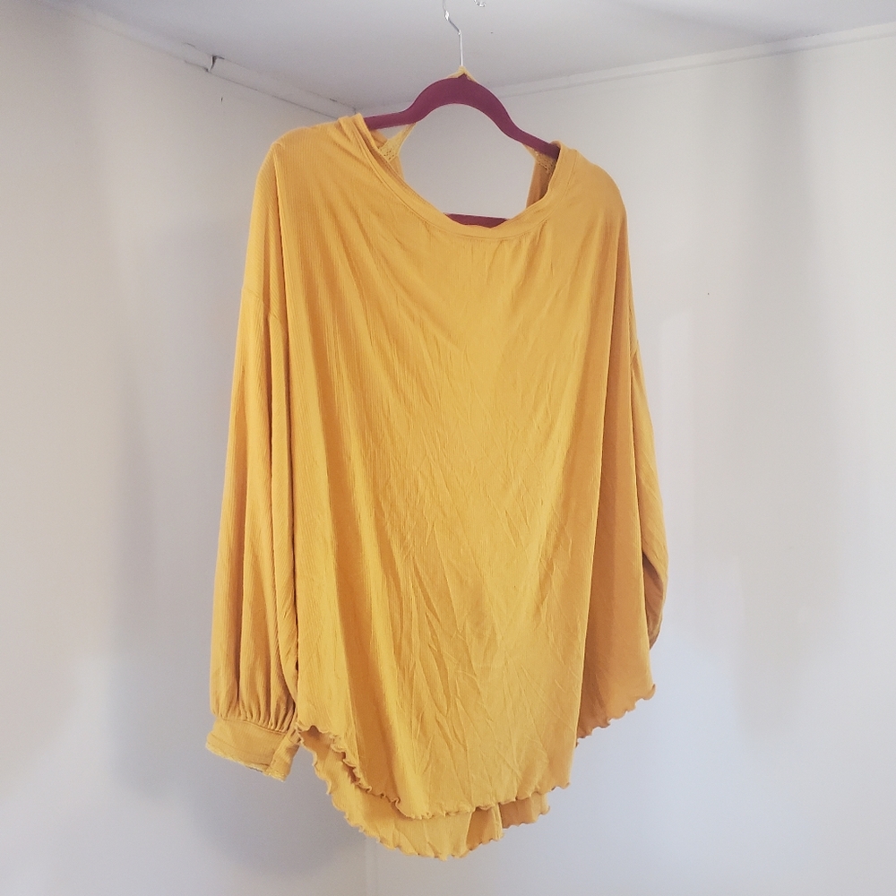 Free People Mustard Blouse Small